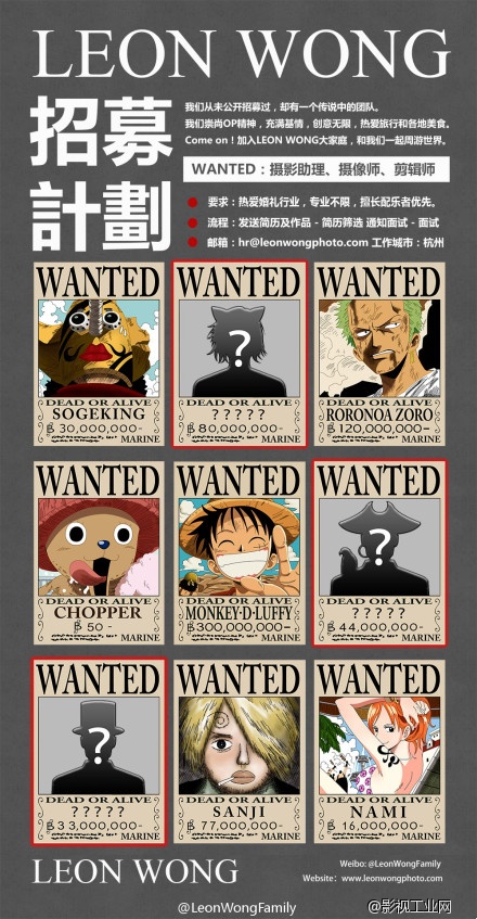 国内顶级婚礼摄影师LEON WONG 招募摄像师