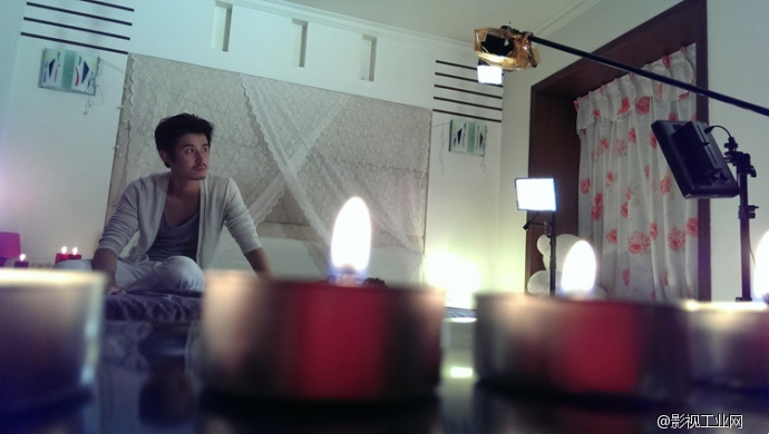 [布光实例] 《一夜情》拍摄现场 全用的是LED灯布光　机器FS700