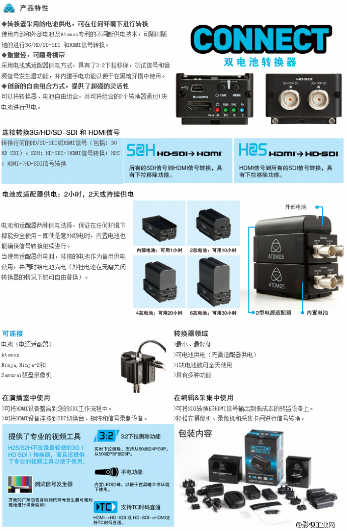 Atomos H2S CONNECT　HDMI转SDI视频转换器