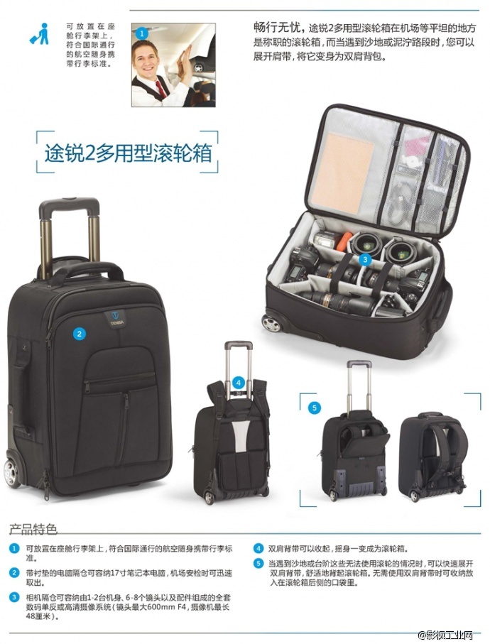 美国TENBA 天霸途锐2系列Roadie2多用型滚轮箱