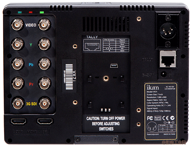 IKAN VX7i 7寸高清监视器 3G-SDI HDMI监视器