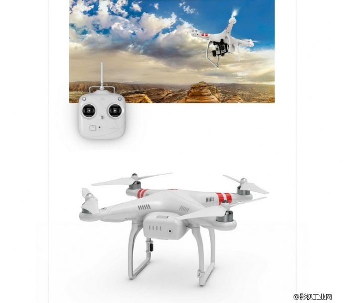 大疆DJI Phantom2小精灵2代四轴多旋翼航拍器+H3-2D云台