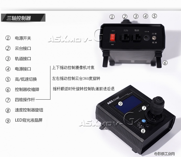 ASXMOV-G1 三轴电控摄像轨道 延时缩时电动摄影摄像滑轨