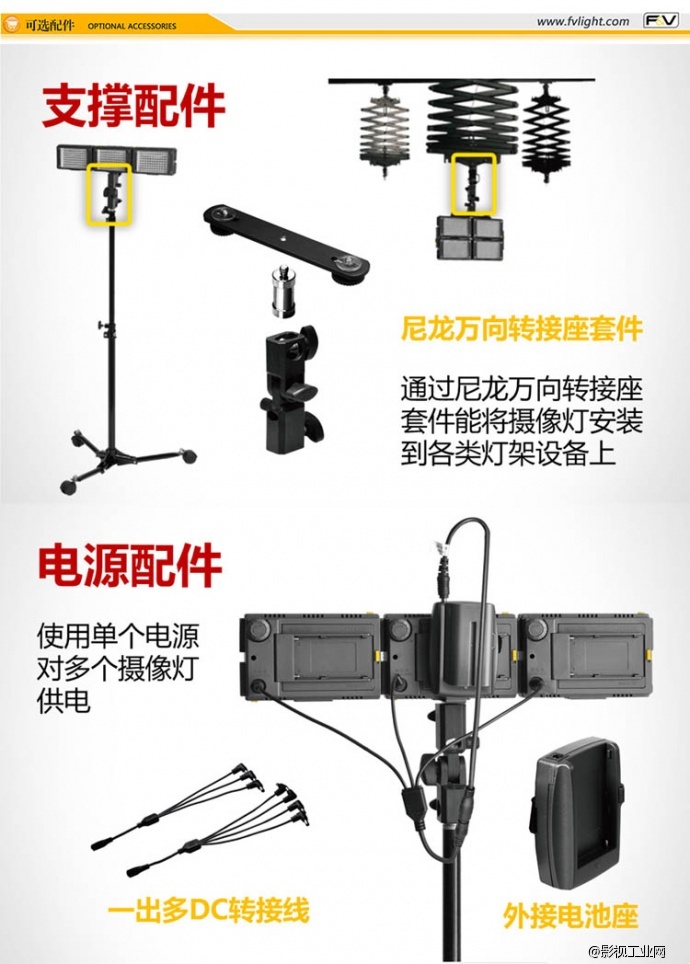 富莱仕F&V LED影视灯HDV-Z96 II型 双灯套装