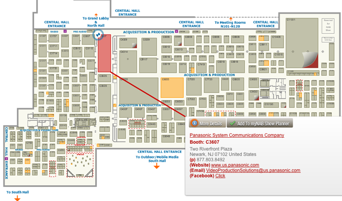2014 NAB SHOW展馆地图，各大厂商展台位置分布