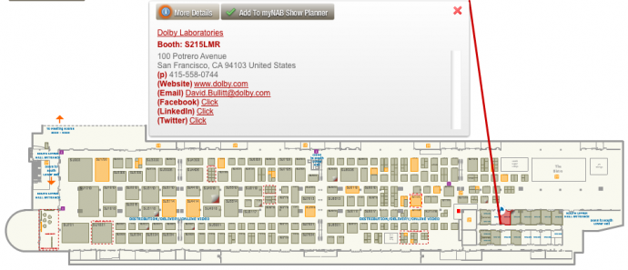 2014 NAB SHOW展馆地图，各大厂商展台位置分布