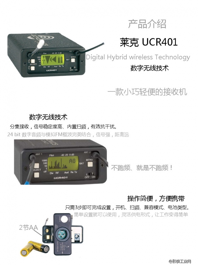 莱克Lectro UCR401 数字耦合无线接收机