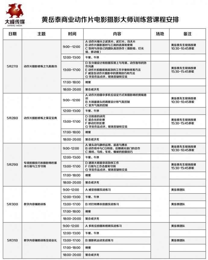 香港动作片大师，黄岳泰老师开班授课了！