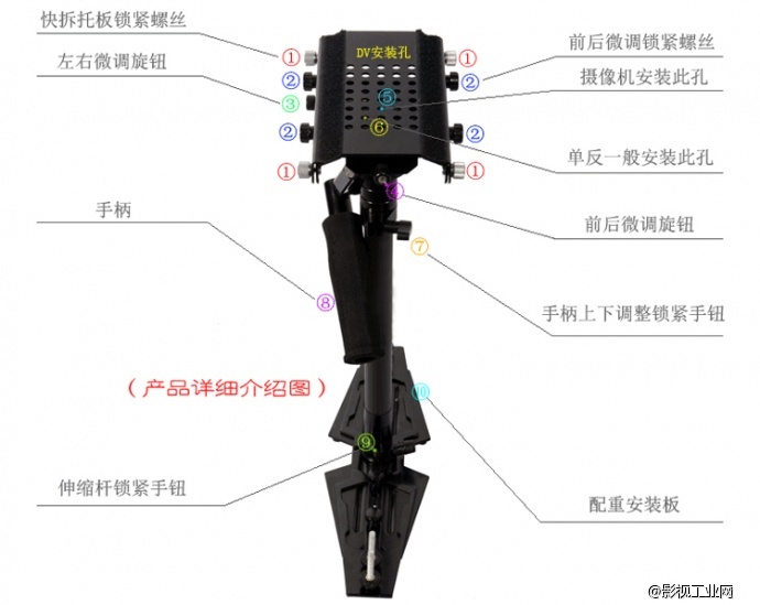 威尔帝新款手持稳定器双减震臂斯坦尼康