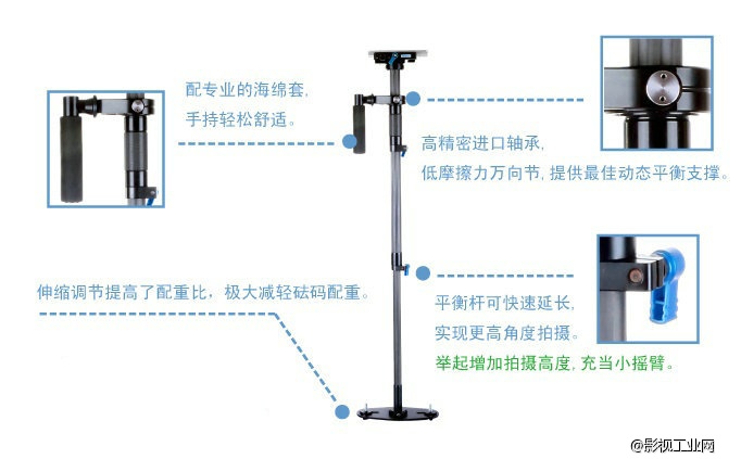 万德兰魔法师“I”系列：碳纤手持直杆稳定器