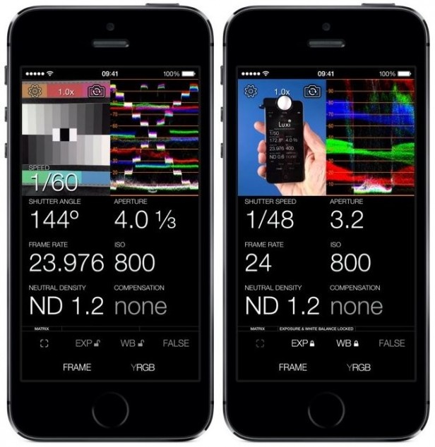 iphone+测光头，让手机变成传统测光表，外加示波器和假色