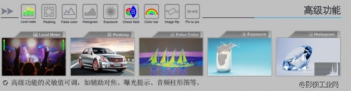 利利普664/O/P 7寸hdmi摄影监视器带音频柱状图辅助对焦电门可调