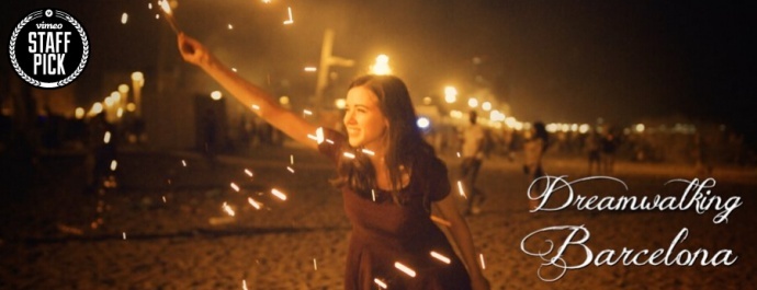 创意短片：和美女一起，漫步巴塞罗那海滩，共赏焰火