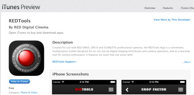 RED发布手机APP，让摄影师方便进行多种摄影计算！非常实用！