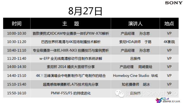 BIRTV2014--索尼8B01展位讲座日程发布 --珍贵席位等您来抢！