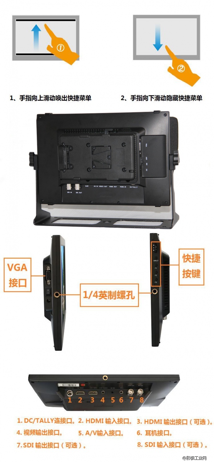 利利普TM-1018_S 10.1寸3G-SDI 监视器，革命性的触摸操作，专业波形辅助功能，新品上市 只售6380元