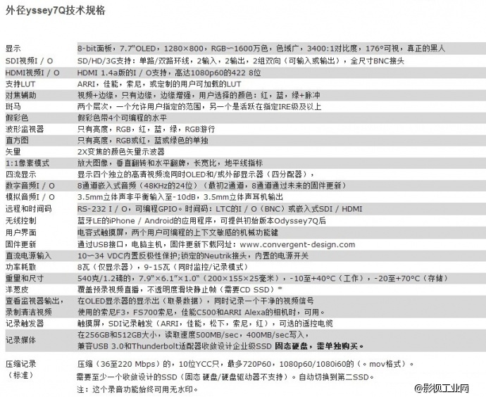 奥德赛7Q记录仪　 ssd固态硬盘