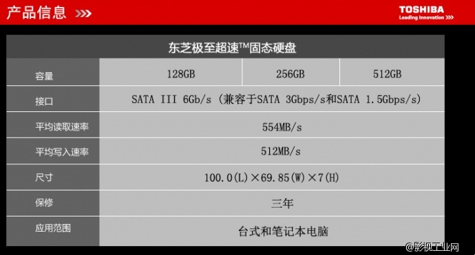 东芝(TOSHIBA) Q系列 512G 2.5英寸 SATA3 SSD固态硬盘