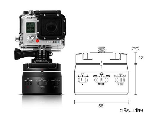 全世界首创针对gopro等运动摄影机设计的电驱双向水平位移云台