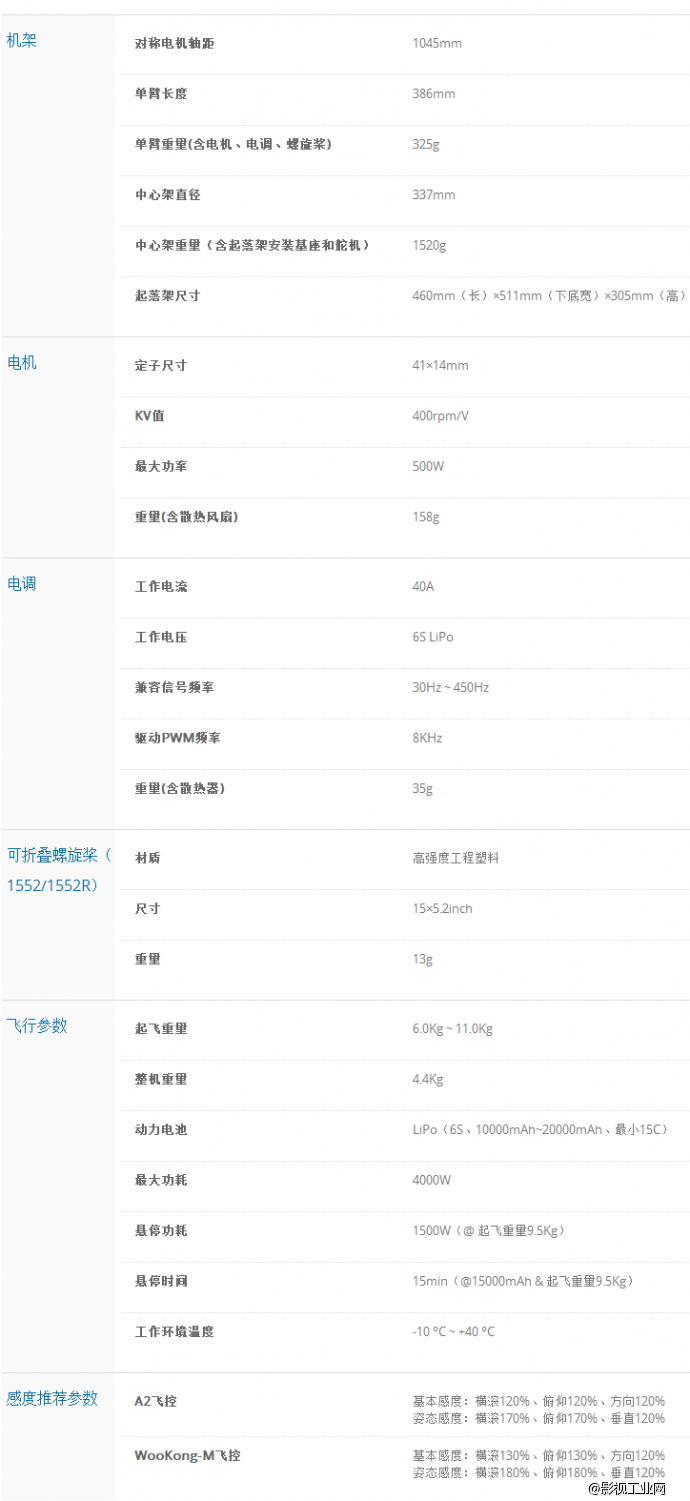 大疆（DJI）筋斗云 S1000+八轴多旋翼航拍飞行器