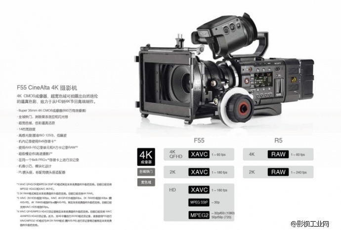 电影机摄像机索尼/sony　F5/F55 以及套件周边配件等