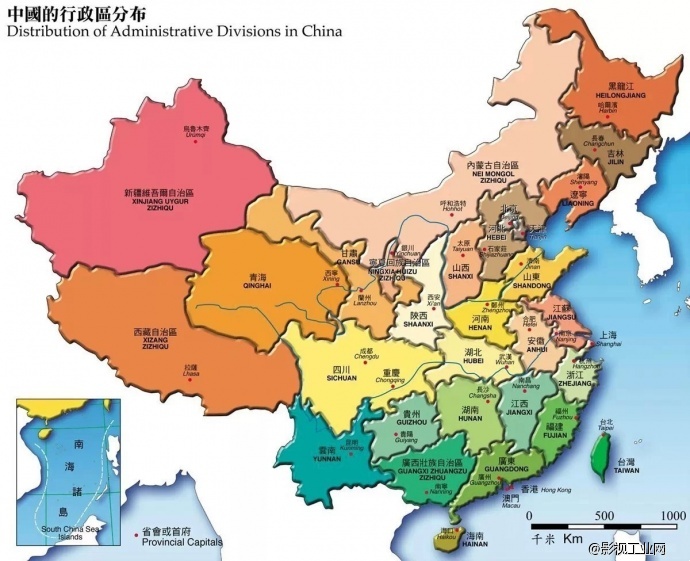 中国34个省级行政区的地图 地球科学 2777