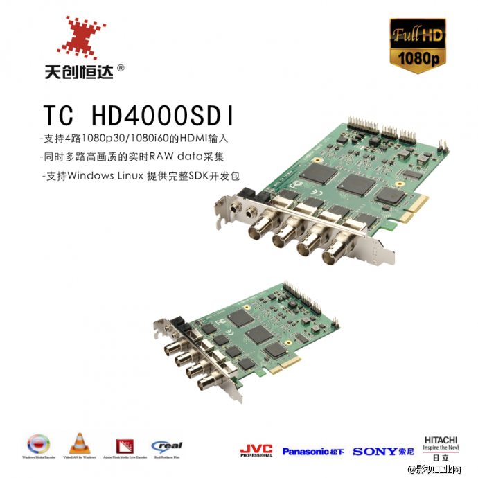 天创恒达TC-HD4000 SDI 高清软压缩采集卡