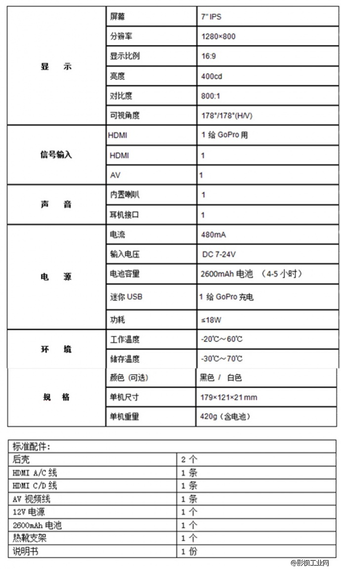 利利普 MoPro 7 GoPro相机监视器