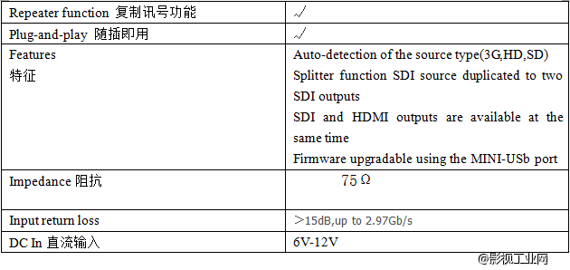 天创恒达TC-HDMI to SDI 转换器