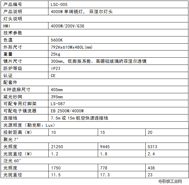 LIGHTSTAR莱斯达 4000W镝灯