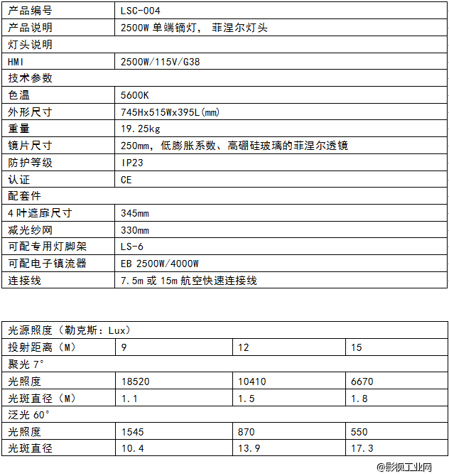 LIGHTSTAR莱斯达 2500W镝灯