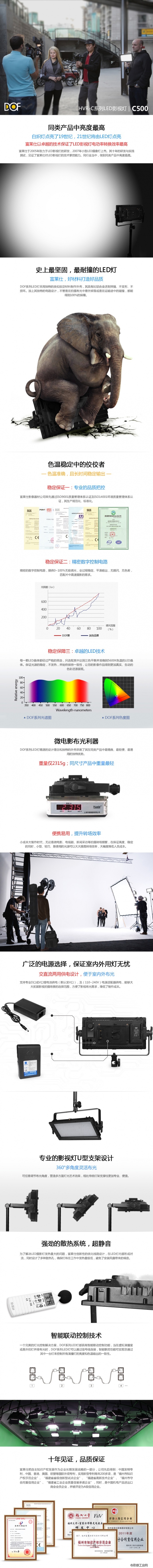 富莱仕DOF 新品HVR-C500 LED影视灯