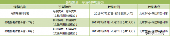 ​拍电影网暑期影视培训指南