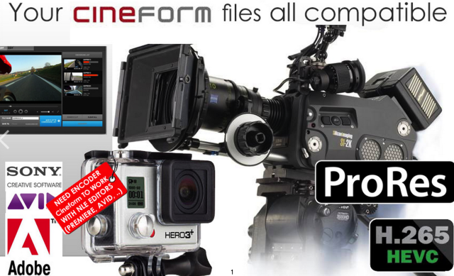 数字中间片格式GoPro CineForm成为SMPTE标准化编解码
