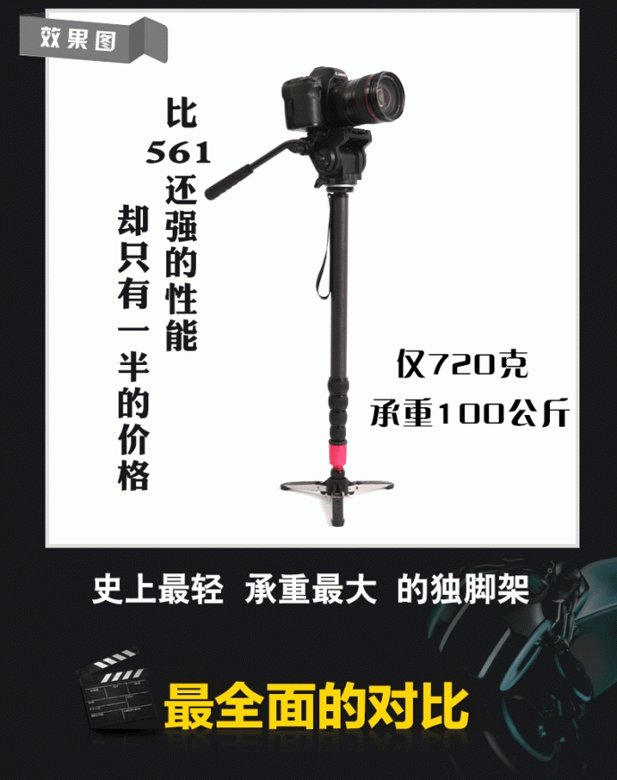 【闪购预告】威尔帝独行侠HD-1600碳纤独脚架，闪购立减200