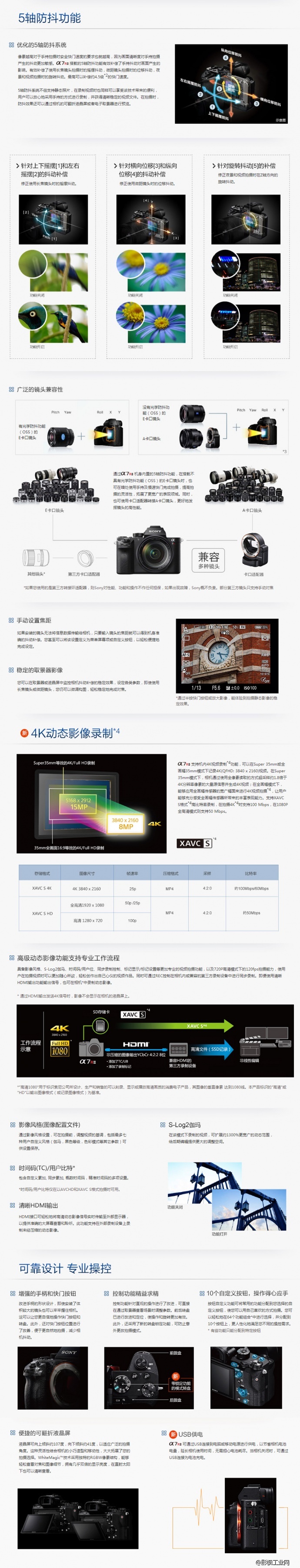 索尼（SONY）A7RII 全画幅微单数码相机