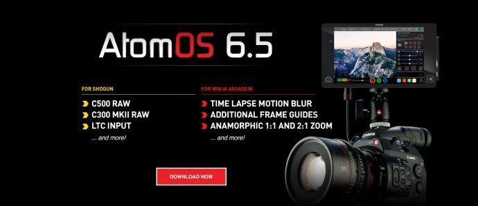 AtomOS 6.5来了！Atomos在IBC发布Shogun和Ninja Assassin最新固件版本6.5