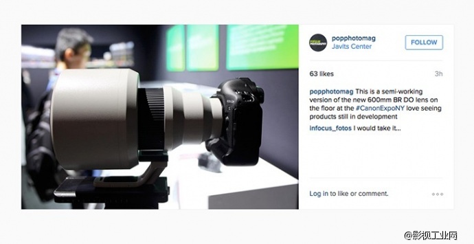 佳能在Canon Expo 2015大会上展出Canon EF 600mm f/4 DO BR镜头