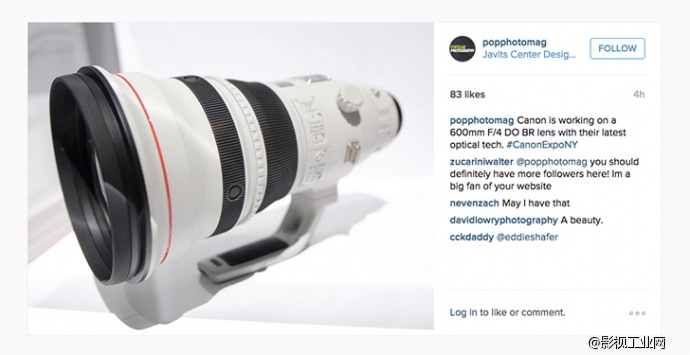 佳能在Canon Expo 2015大会上展出Canon EF 600mm f/4 DO BR镜头
