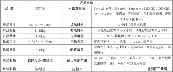 威尔帝“随行”M2微单手持三轴稳定器预订金