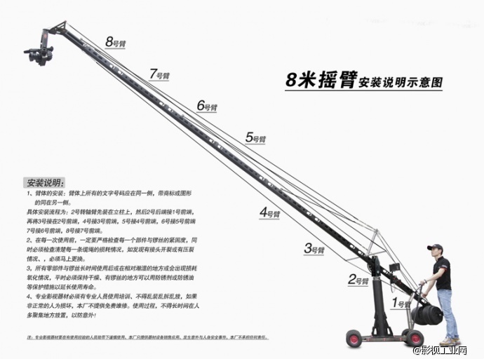 Tank坦克电影级8米轨路两用电控摇臂U型云台