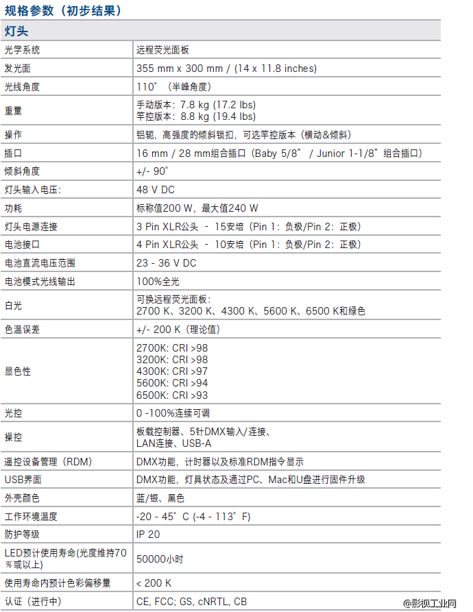 阿莱ARRI SkyPanel S30-RP Tungsten LED Remote Phosphor Softlight (Blue/Silver, Edison)# L0.0007717