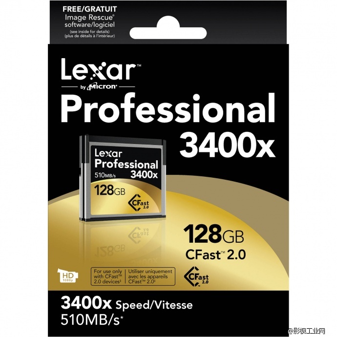 雷克沙Lexar Professional 3400x 128GB CFast 2.0存储卡