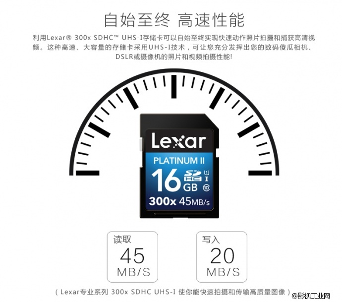 雷克沙Lexar 300X 45MB/S SD16G存储卡