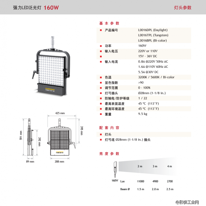 泛基亚 强力LED泛光灯 160W