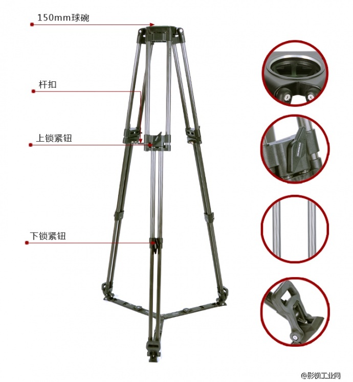 SECCED SC-EFP/CF150D碳纤维三脚架 EFP单架体