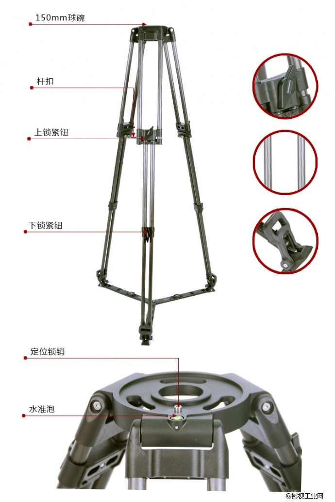 SECCED Reach Plus 6 (碳管) 三脚架套装