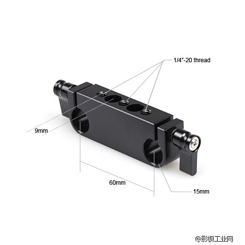 斯莫格SmallRig 15mm双孔径导轨连接器 1408