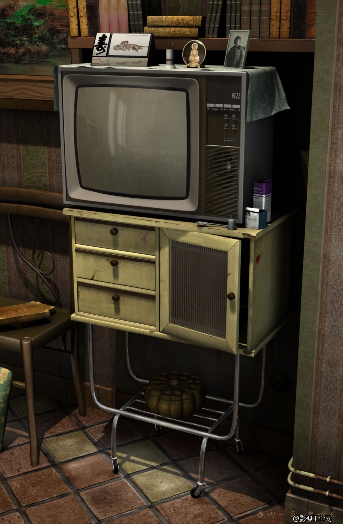 室内一角，maya mr渲染