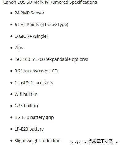 佳能5d4最新参数曝光（秋季发布）国外媒体报道